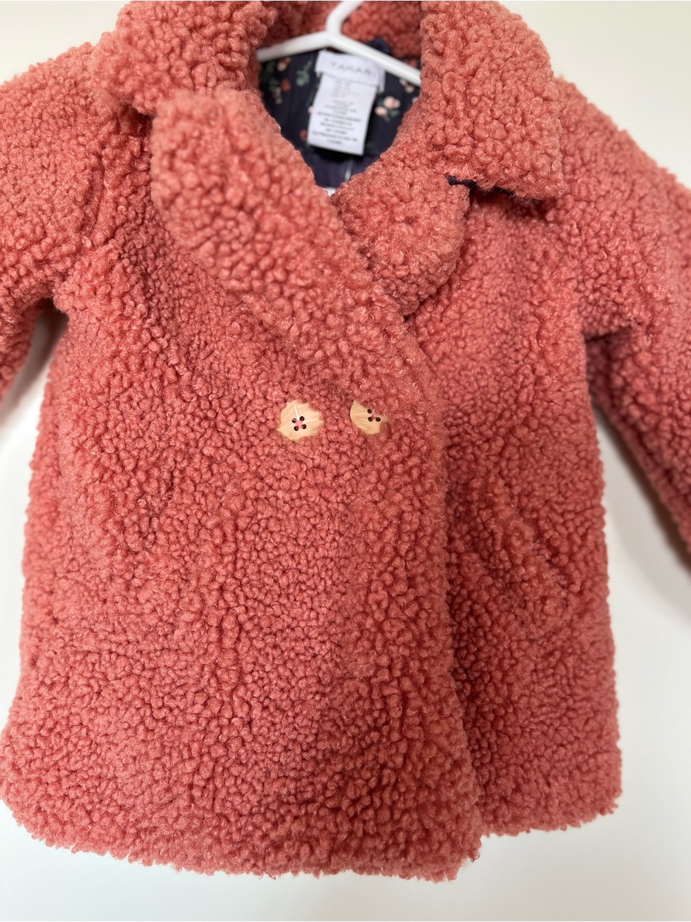Tahari Girls Toddler Teddy Coat Size 2T Rust Sherpa NWT